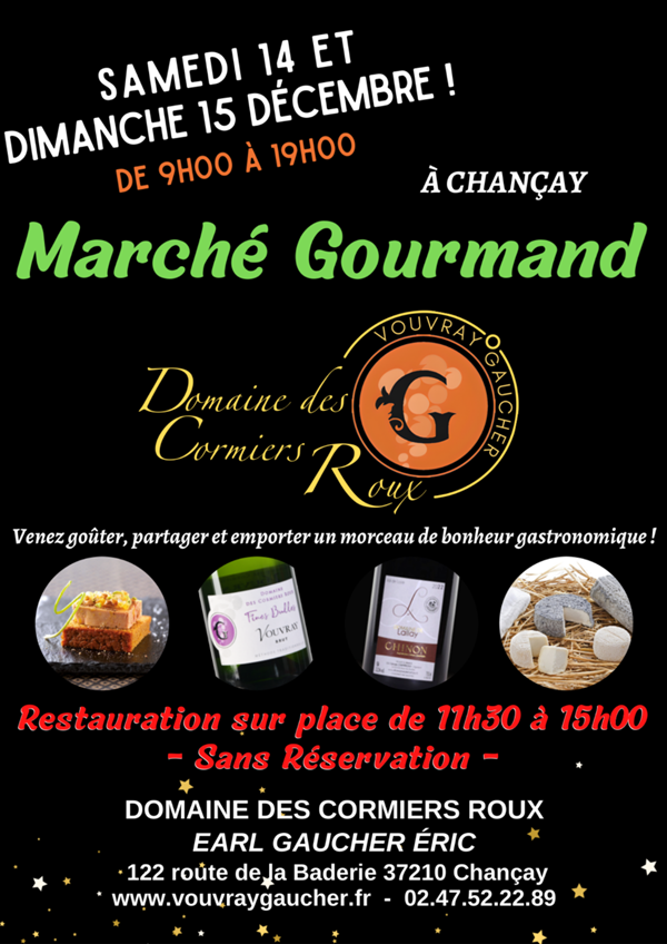 Marché gourmand au domaine des Cormiers Roux à Chançay.